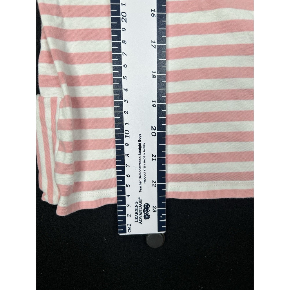 Talbots Pink White Striped 3/4 Sleeve Cotton Top Women's Small - Picture 6 of 8